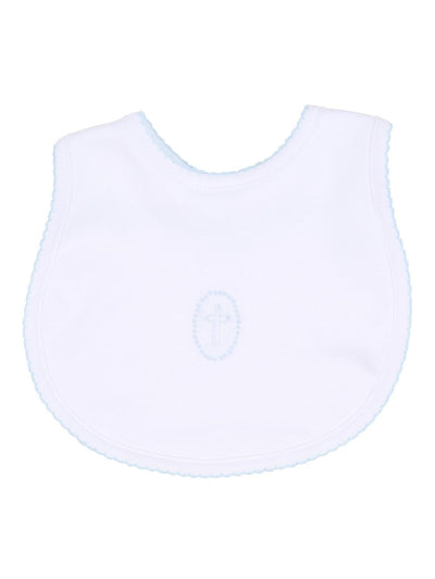 Blessed Embroidered Bib - Blue