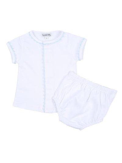 Baby Joy Embroidered Diaper Set - Blue