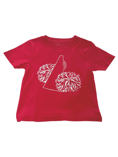 Crimson & White Pom Poms T-Shirt - Posh Tots Children's Boutique