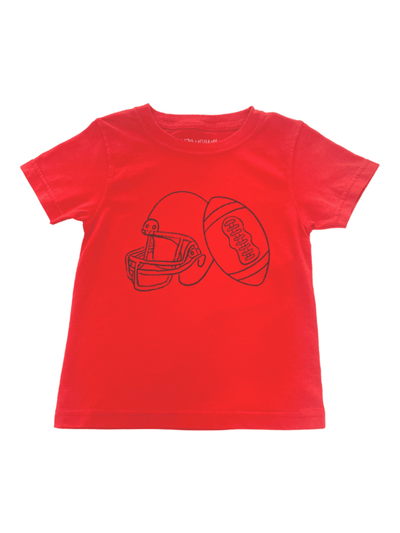 Red & Black Football Helmet T-Shirt