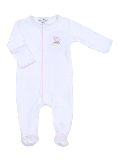 Darling Lambs Embroidered Footie - Pink
