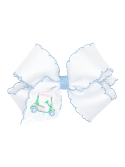 Moonstitch Embroidered Grosgrain Bow - Golf Designs