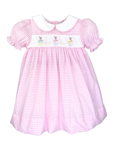Cupcake Embroidered Collared Dress