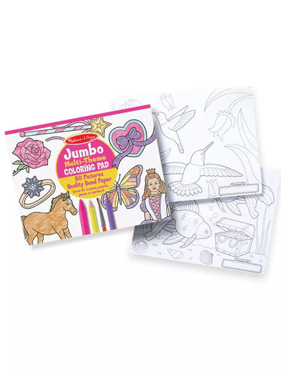 Jumbo 50-Page Coloring Pad - Horses, Hearts, Flowers & More