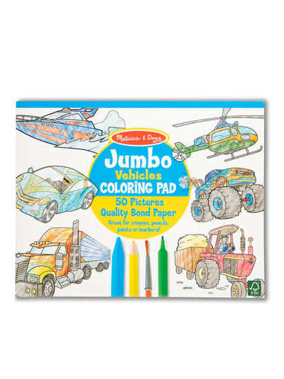 Jumbo Coloring Pad - Vehicles - Posh Tots Children's Boutique