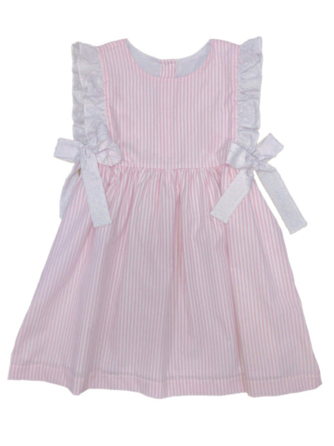 James & Lottie Girls Lounge Dress - Pink Nutcrackers - Ruffle Trim