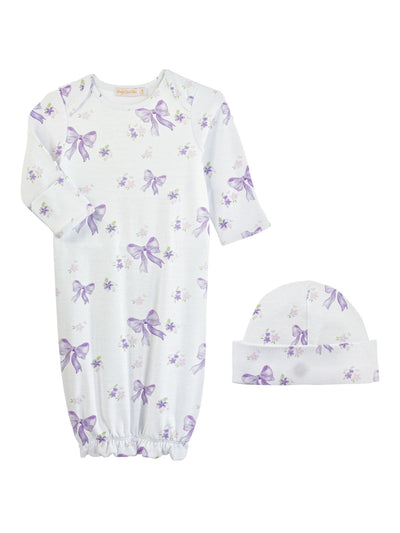 Lavender Bows Gown & Hat Set