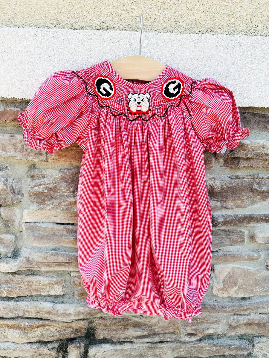 Bulldog Smocked Bubble Posh Tots Children's Boutique