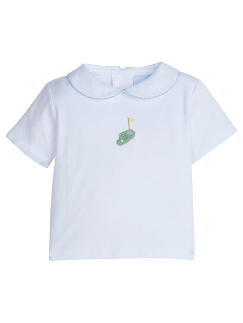 トップス 3y Seal Gray Misha & Puff Peter Pan top Girls Soft Cotton Jersey Peter Pan Collar Short Sleeve Puff