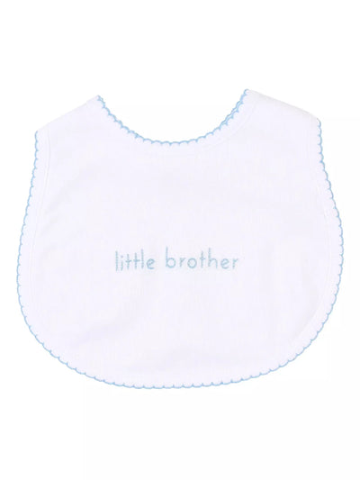 Little Brother Embroidered Bib - Posh Tots Children's Boutique