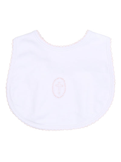 Blessed Embroidered Bib - Pink