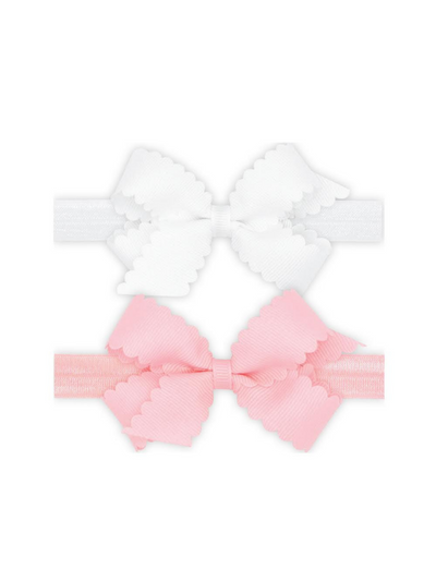 Two Mini Scallop Bows with Bands