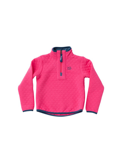 Quilted Zip Pullover - Shocking Pink