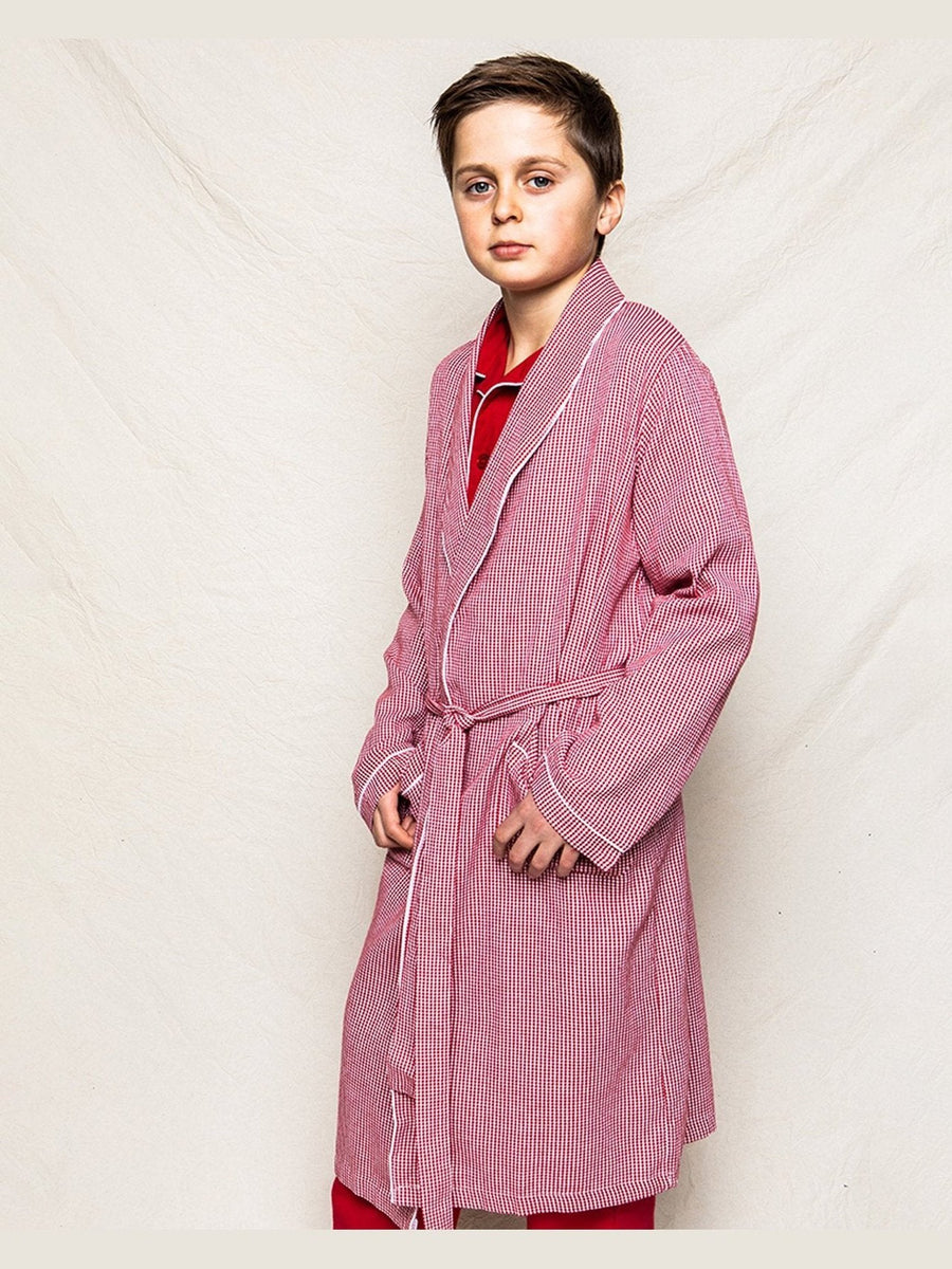 Red Mini Gingham Robe Posh Tots Children's Boutique