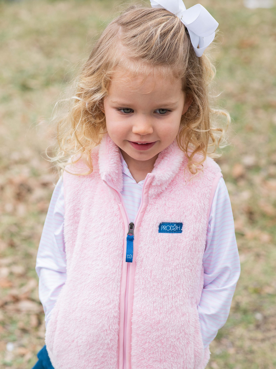 *Sherpa Vest Two Tone Pink Lady Posh Tots Children's Boutique