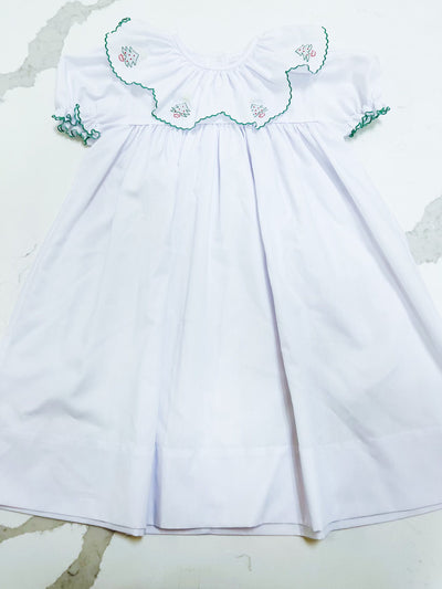 Tiny Tree Ruffle Collared Dress - Posh Tots Children's Boutique