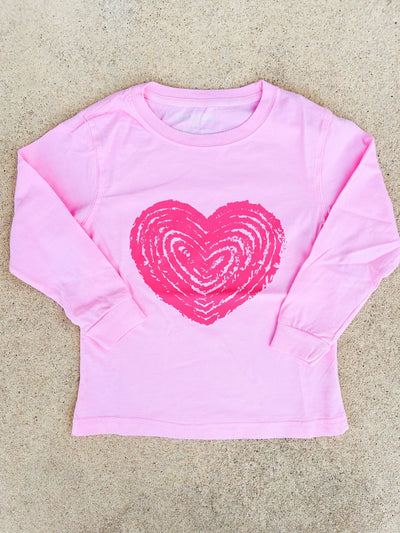 Light Pink Heart L/S T-Shirt
