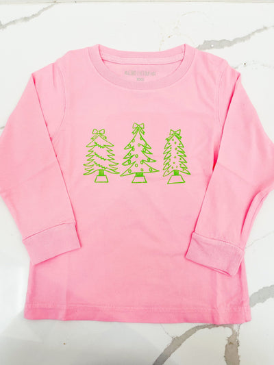 T-Shirt L/S Christmas Tree - Pink