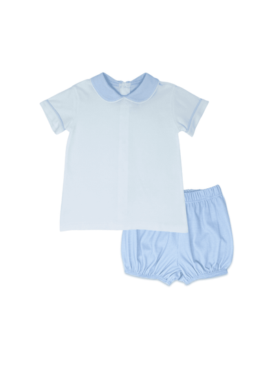 Sibley Bloomer/Shorts Set - Blue Mini Gingham - Posh Tots Children's Boutique