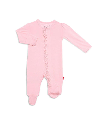 Pink Dogwood Modal Magnetic Ruffle Footie