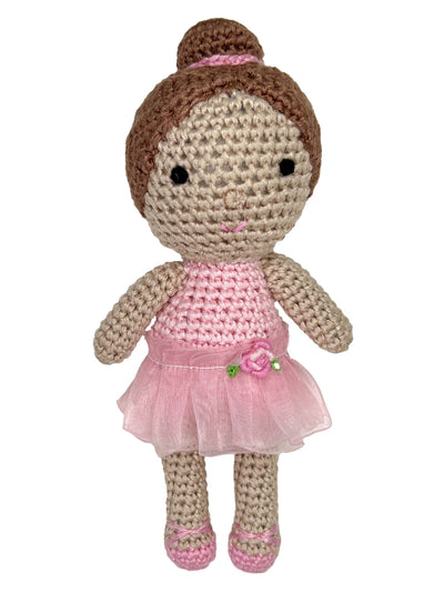 Ballerina Bamboo Crochet Rattle - Pink