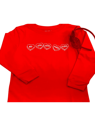 Red Conversation Hearts L/S T-Shirt