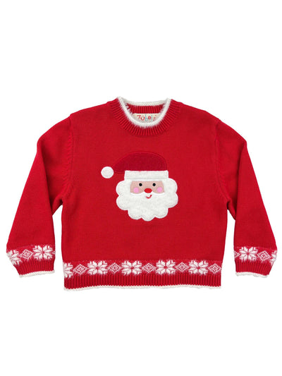 Santa Appliqued Knit Sweater - Posh Tots Children's Boutique