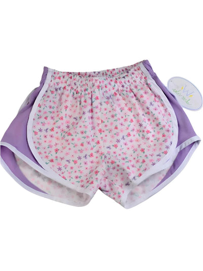 Pastel Floral Shorts w/Lavender Side