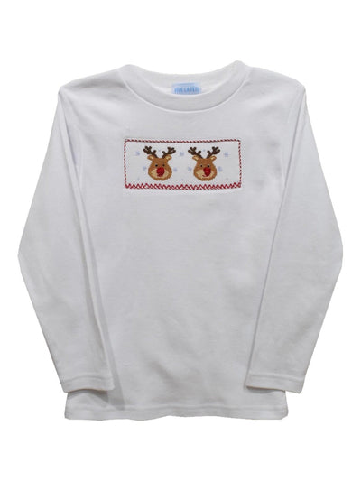 Smocked Christmas Reindeer L/S Shirt