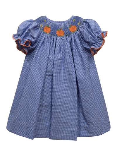 Pumpkins Fall Smocked Bishop Dress