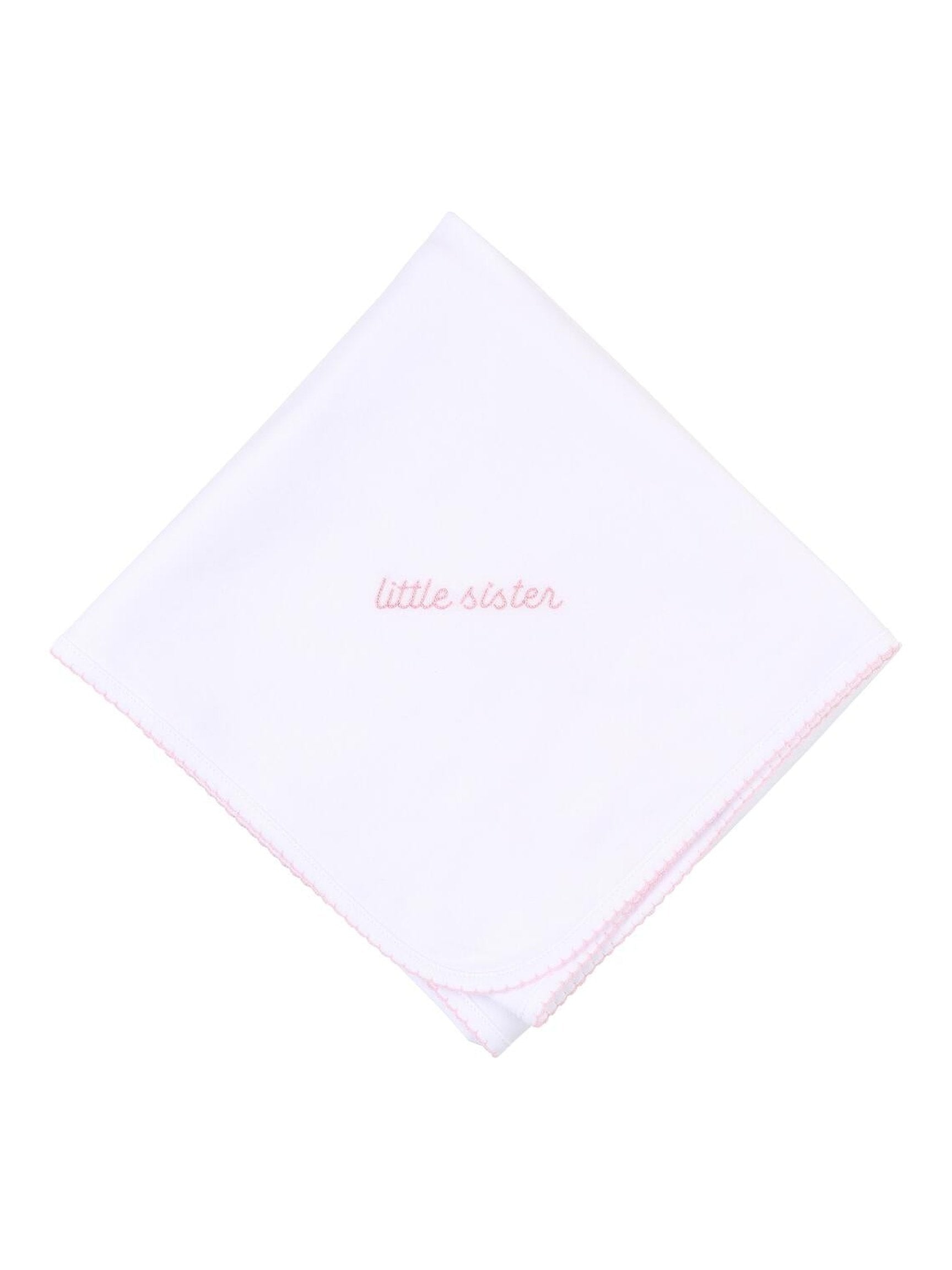 Little Sister Embroidered Receiving Blanket
