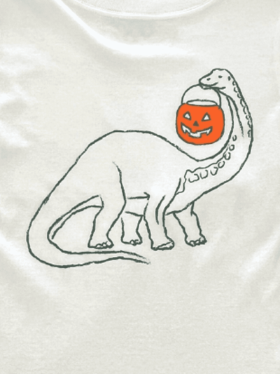 White Halloween Dinosaur T-Shirt