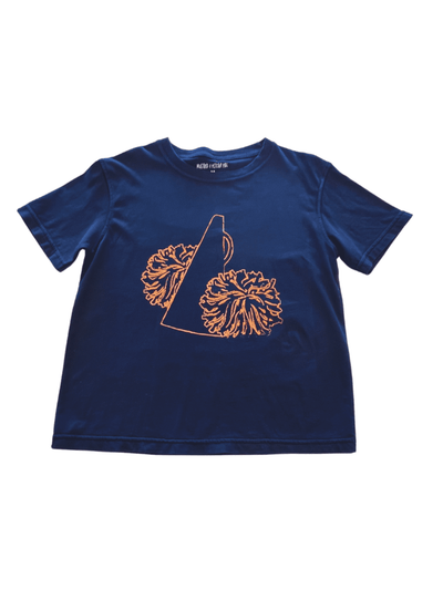 Navy & Orange Pom Poms T-Shirt - Posh Tots Children's Boutique