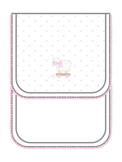 Darling Lambs Embroidered Burp Cloth