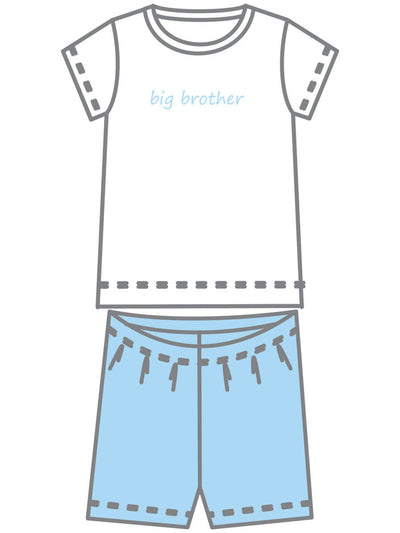 Big Brother Embroidered Short Pajamas - Posh Tots Children's Boutique