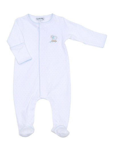 Darling Lambs Embroidered Footie - Blue