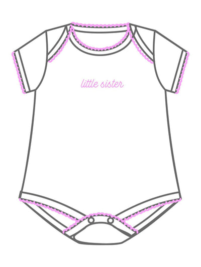 Little Sister Embroidered Bodysuit - Posh Tots Children's Boutique