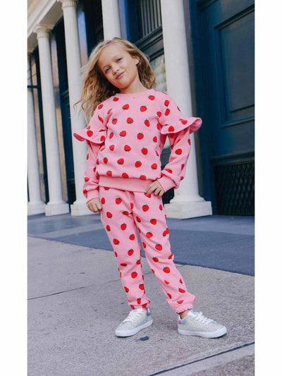 Strawberry Ruffle Joggers Set