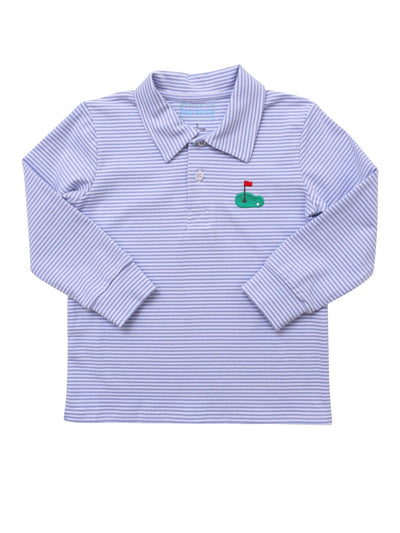 Striped Embroidered Polo