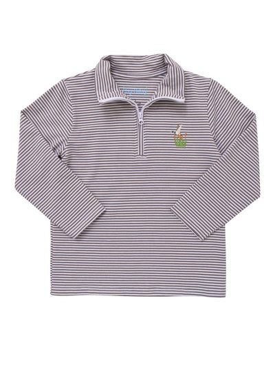 1/4 Striped Zip Pullover