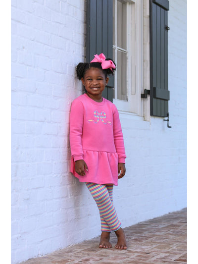 Bow Applique Tunic Sweatshirt Set