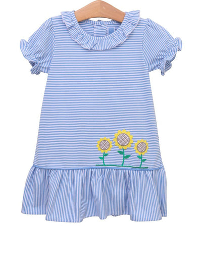 Sunflower Appliqué Dress - Posh Tots Children's Boutique