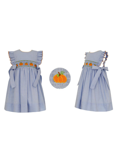 PRE-ORDER Blue Gingham Pumpkin Dress