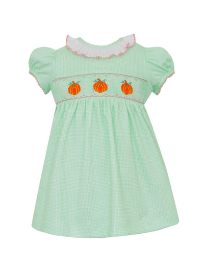 PRE-ORDER Green Check Pumpkin Dress