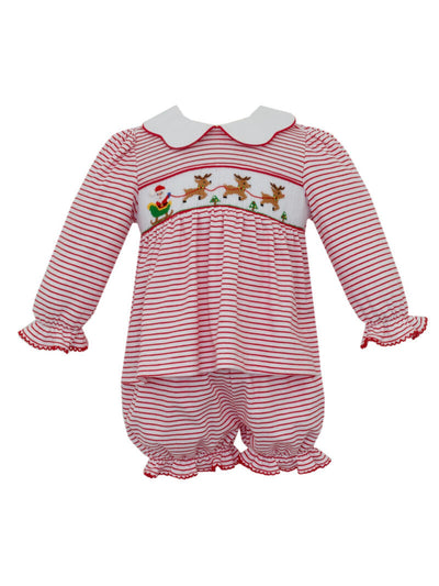 PRE-ORDER Smocked Santa Sleigh Bloomer Set