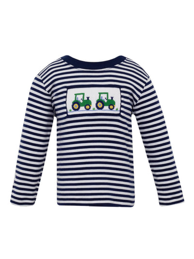 PRE-ORDER Tractor Smocked Striped Shirt