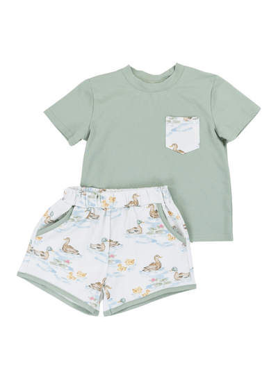 PRE-ORDER Darling Ducks Boys Play Pocket Shorts Set