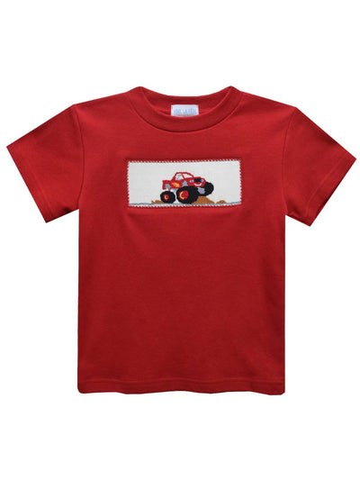 Monster Truck Smocked Short Sleeve Shirt