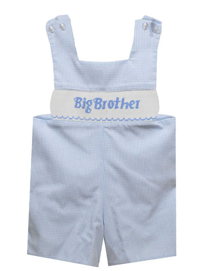 Big Brother Smocked Gingham Shortall