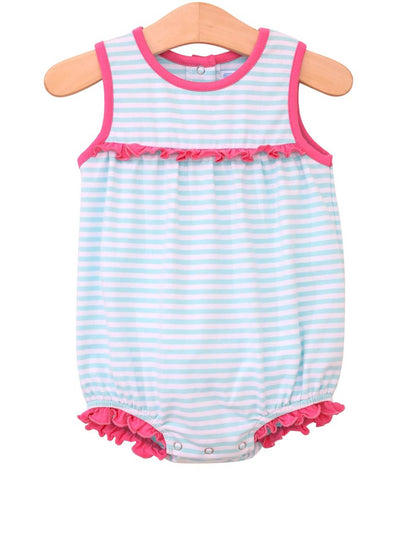 PRE-ORDER Hazel Bubble- Aqua Stripe/Pink